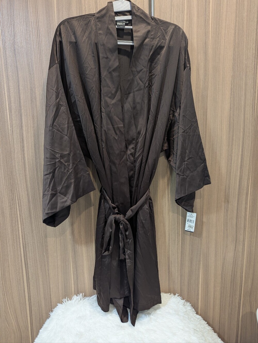 NWT Natori Shangri-La Brown Robe Lounge Robe Size L M74050 MSRP $98